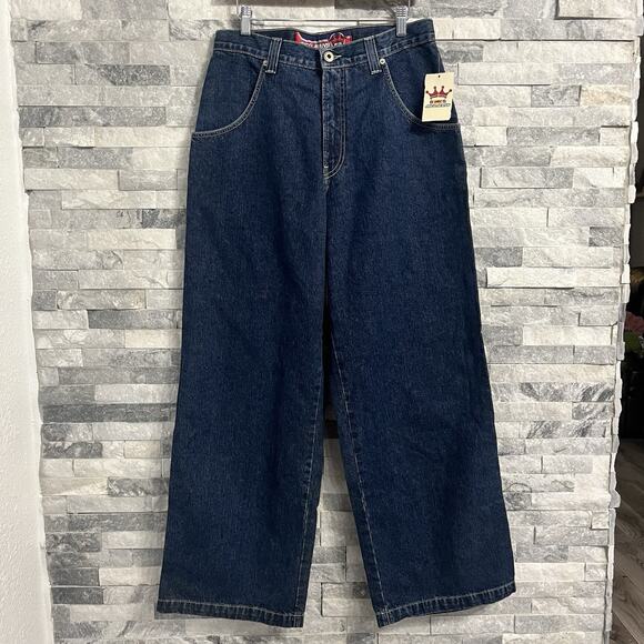 Vintage Jnco Jeans Men's Size 32x32 Deadstock Red Blue Embroided Logo USA Jeans - Picture 3 of 9